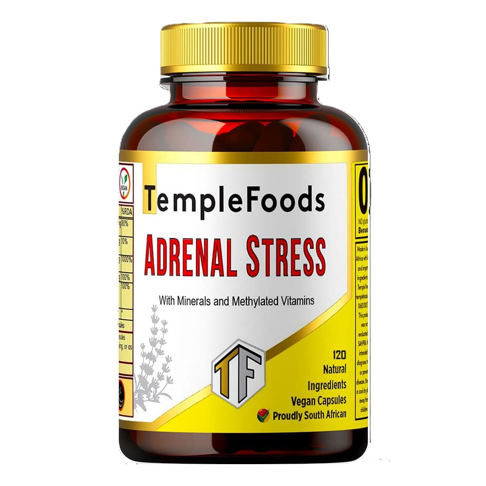 Temple Foods Adrenal Stress Formula - Burnout, No Energy, Fatigue - 120