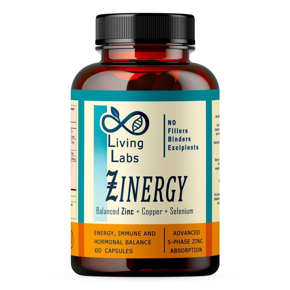 Zinergy / Advanced Zinc Balance + Selenium + Copper. 60 Caps. Living Labs