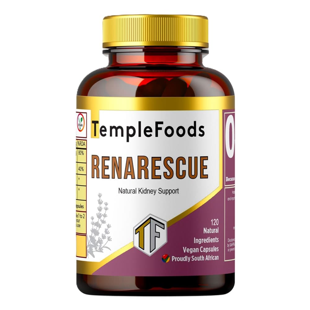 Temple Foods RenaRescue. Kidney Healer. Chanca Piedra, Cordyceps - 60 Pack