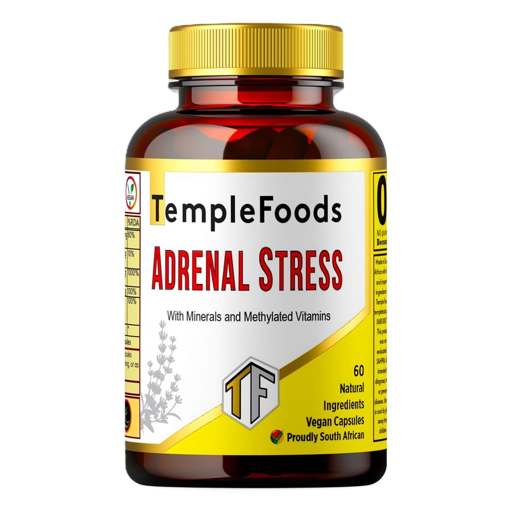 Temple Foods Adrenal Stress Formula - Burnout, No Energy, Fatigue - 60