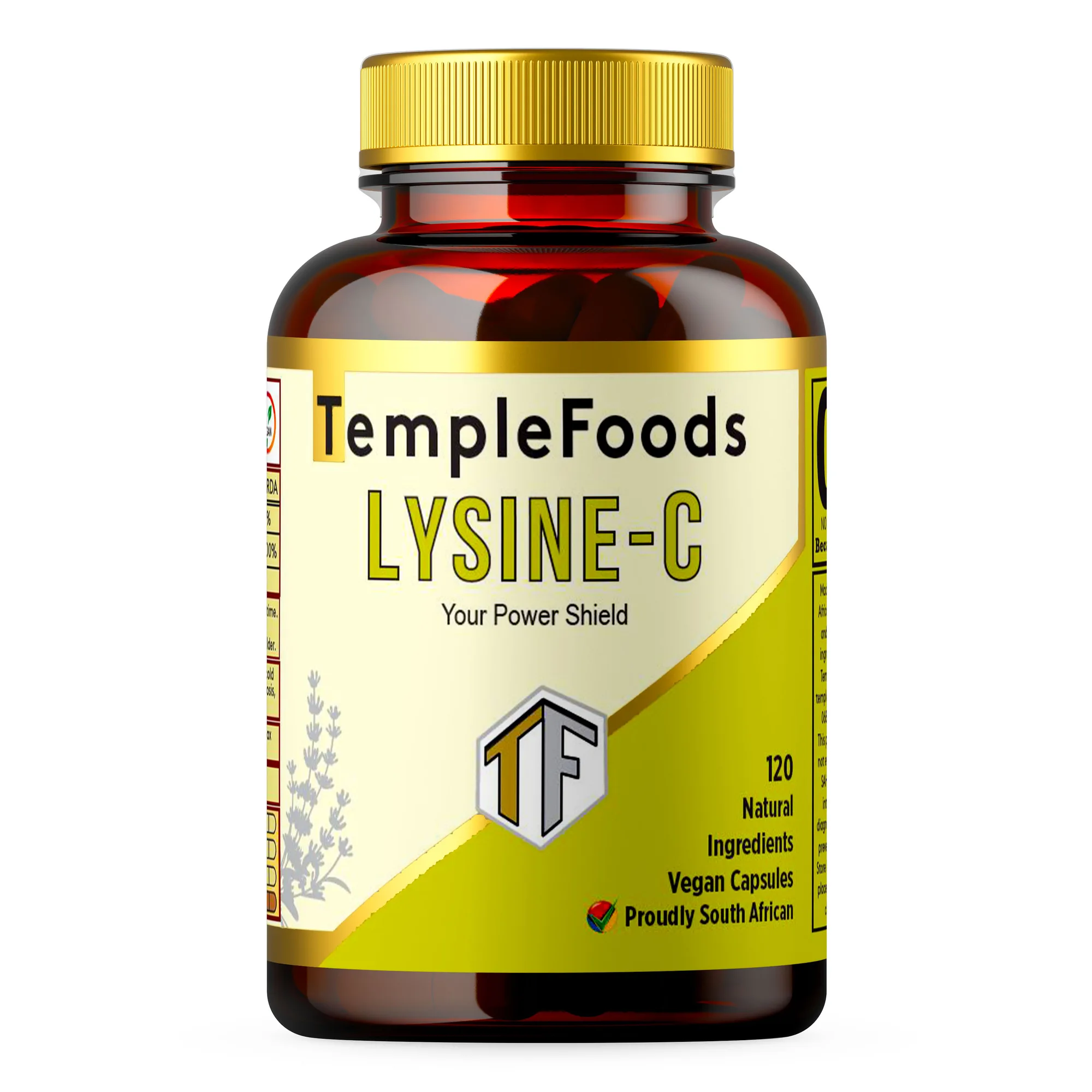Temple Foods Lysine-C. 120 Caps Powerful combination L-Lysine & Vitamin C — view 1