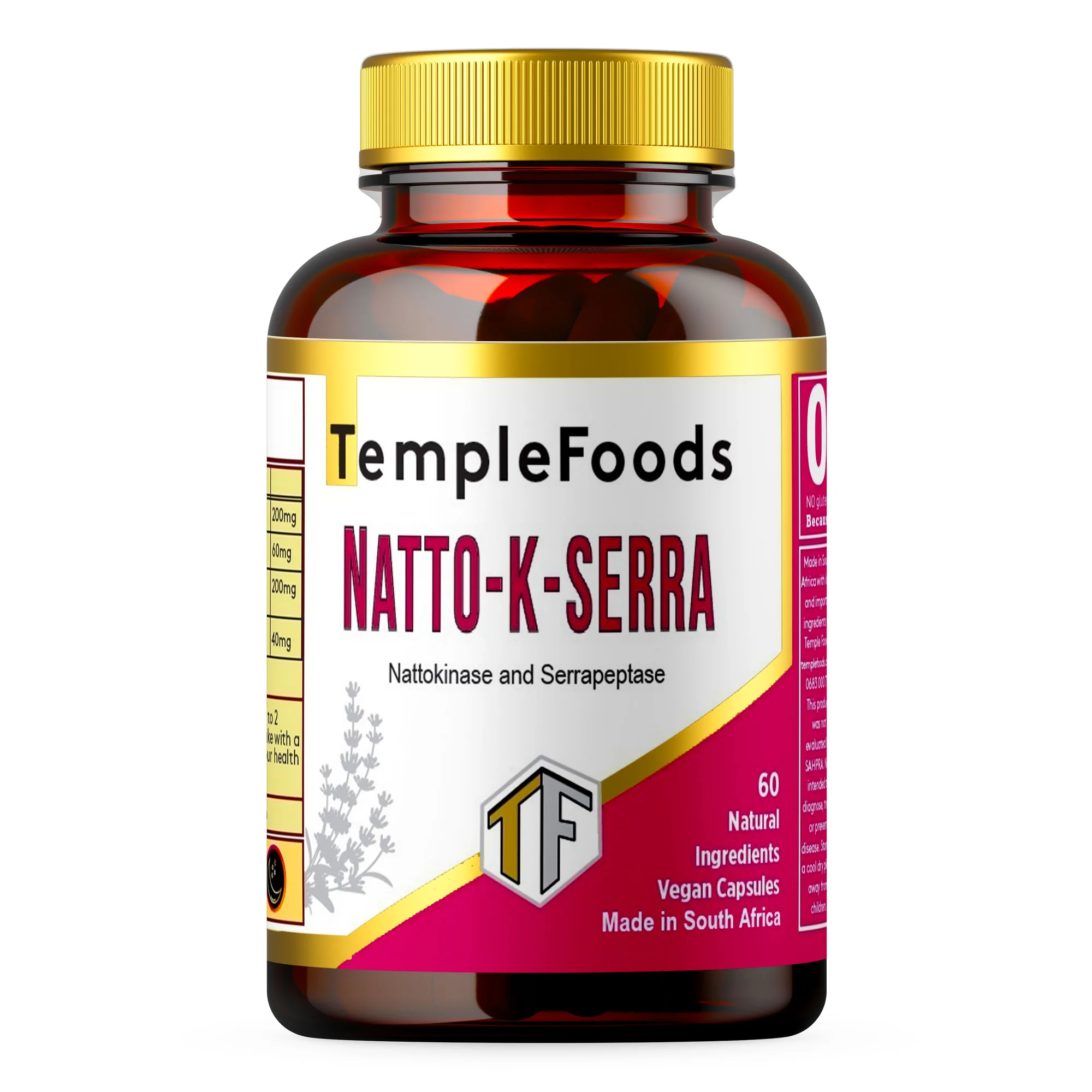 Temple Foods Natto-k-Serra. Ultimate Intestinal Cleanse, Healthy Gut, Sleep - 60
