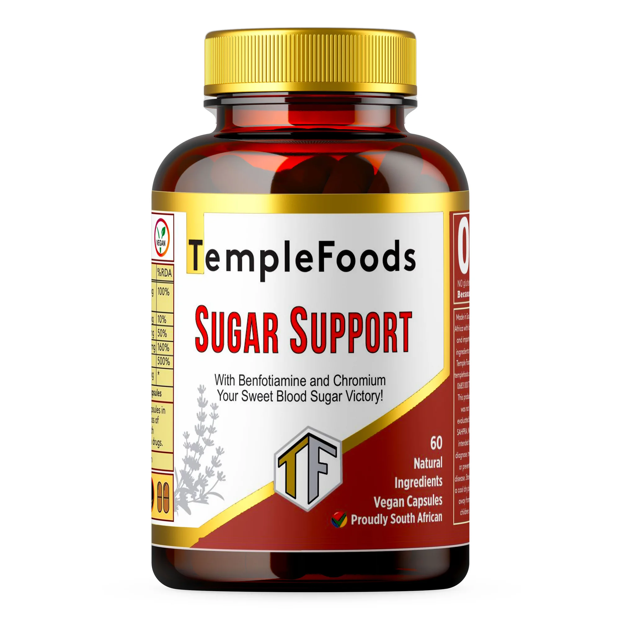 Temple Foods Sugar Support with Benfotiamine & Chromium - 120 — view 1
